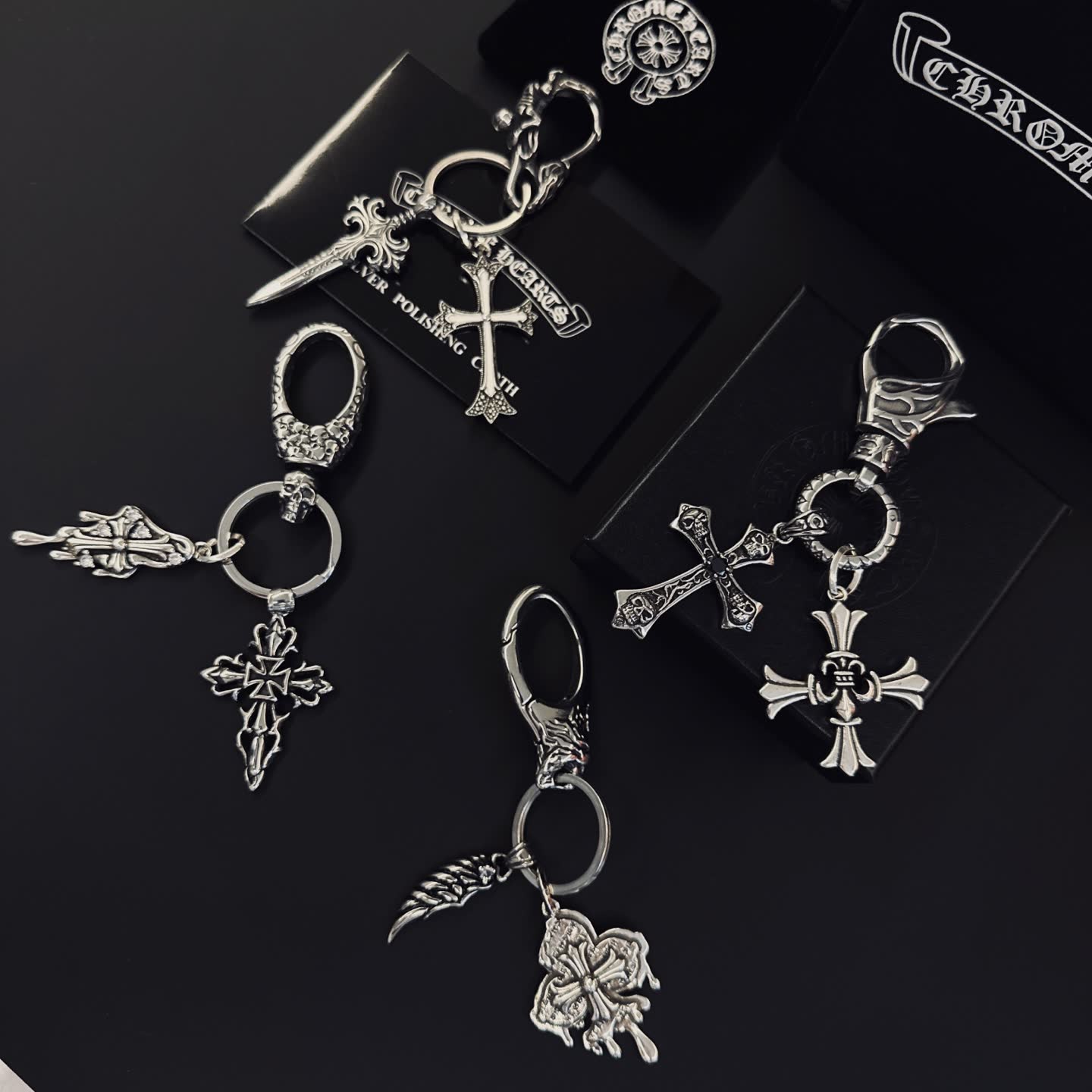 Chrome Hearts Silver Keychains